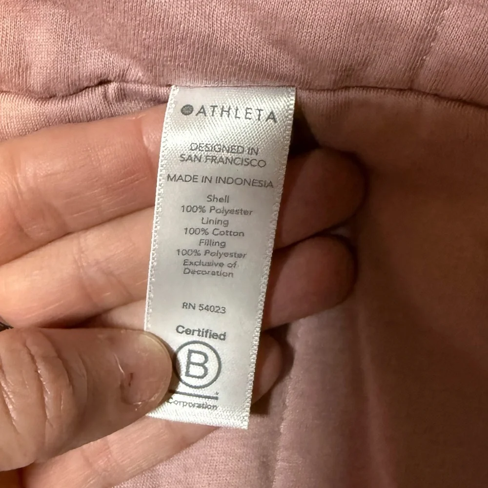 Athleta Ritual Jacket Women’s M Mauve Hooded Faux Fur Full Zip Winter Coat - Picture 10 of 11